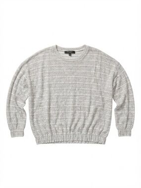 Coin 1804 Los Angeles Gray Textured Knit Sweater Long Sleeve Relaxed Fit Small